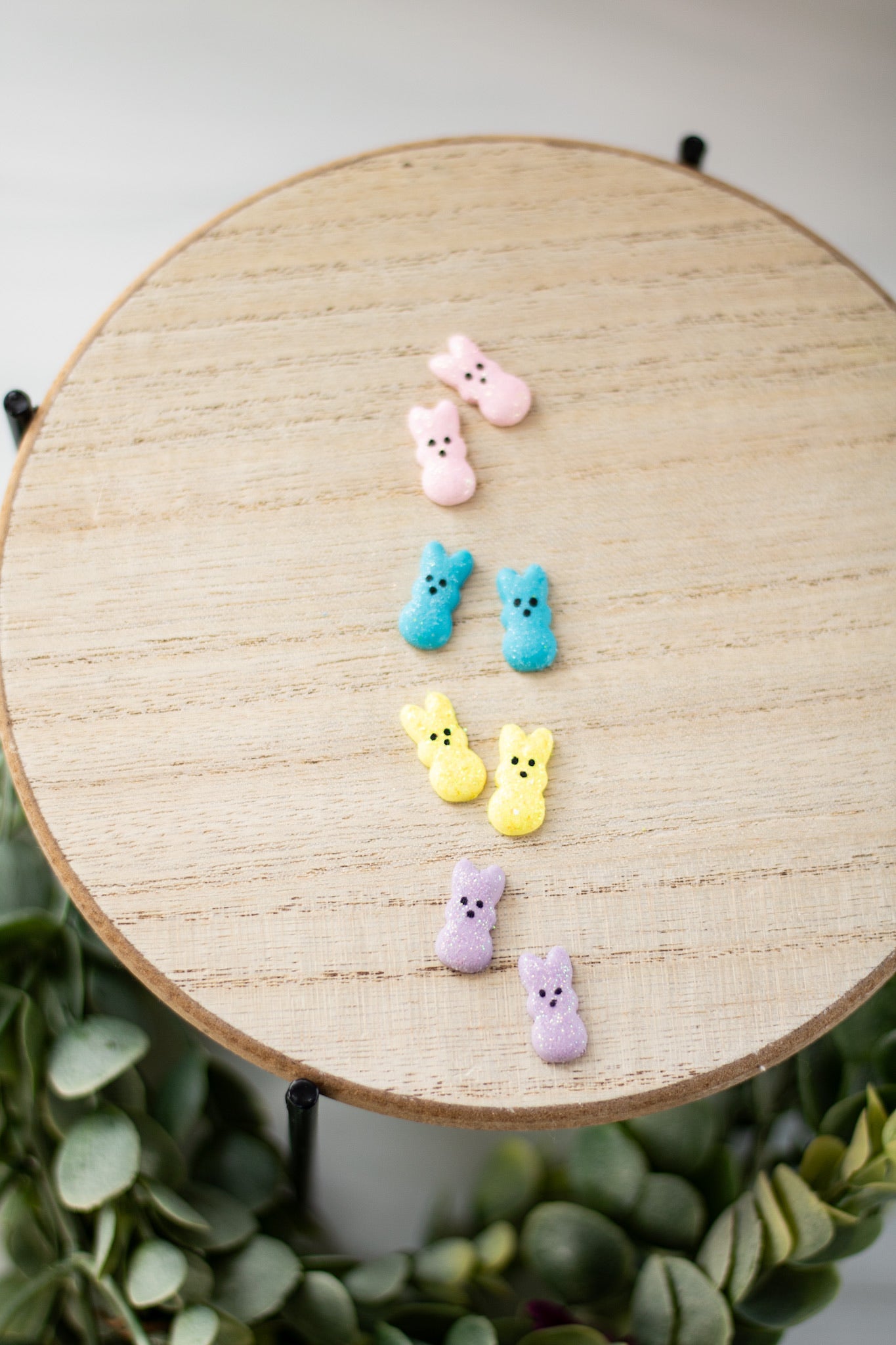 Glitter Puffy Peep Studs