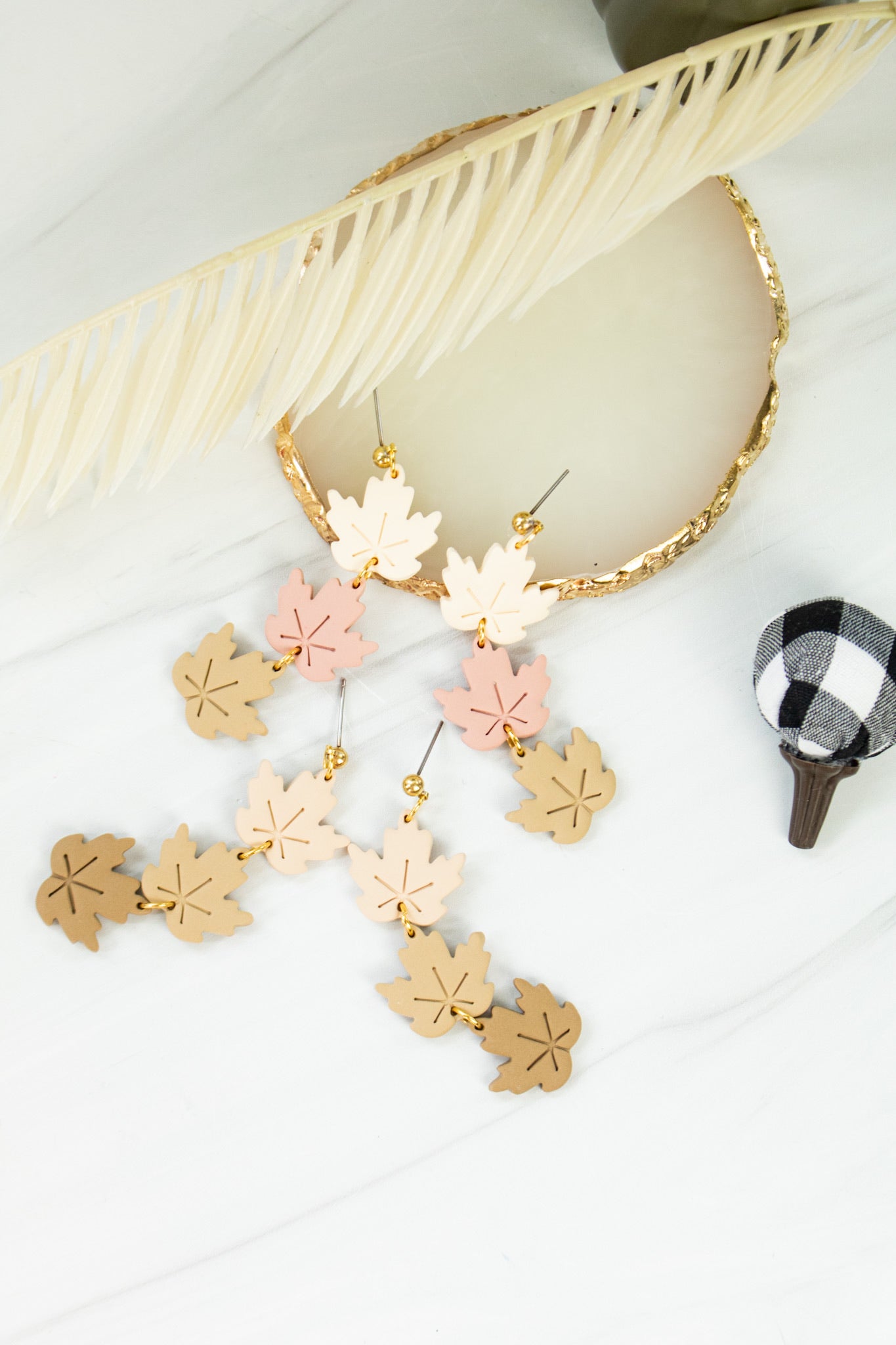 Neutral/Blush Leaf Dangles