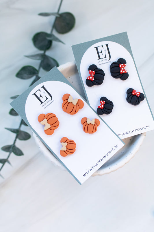 Mommy & Me Pumpkin Mouse Studs