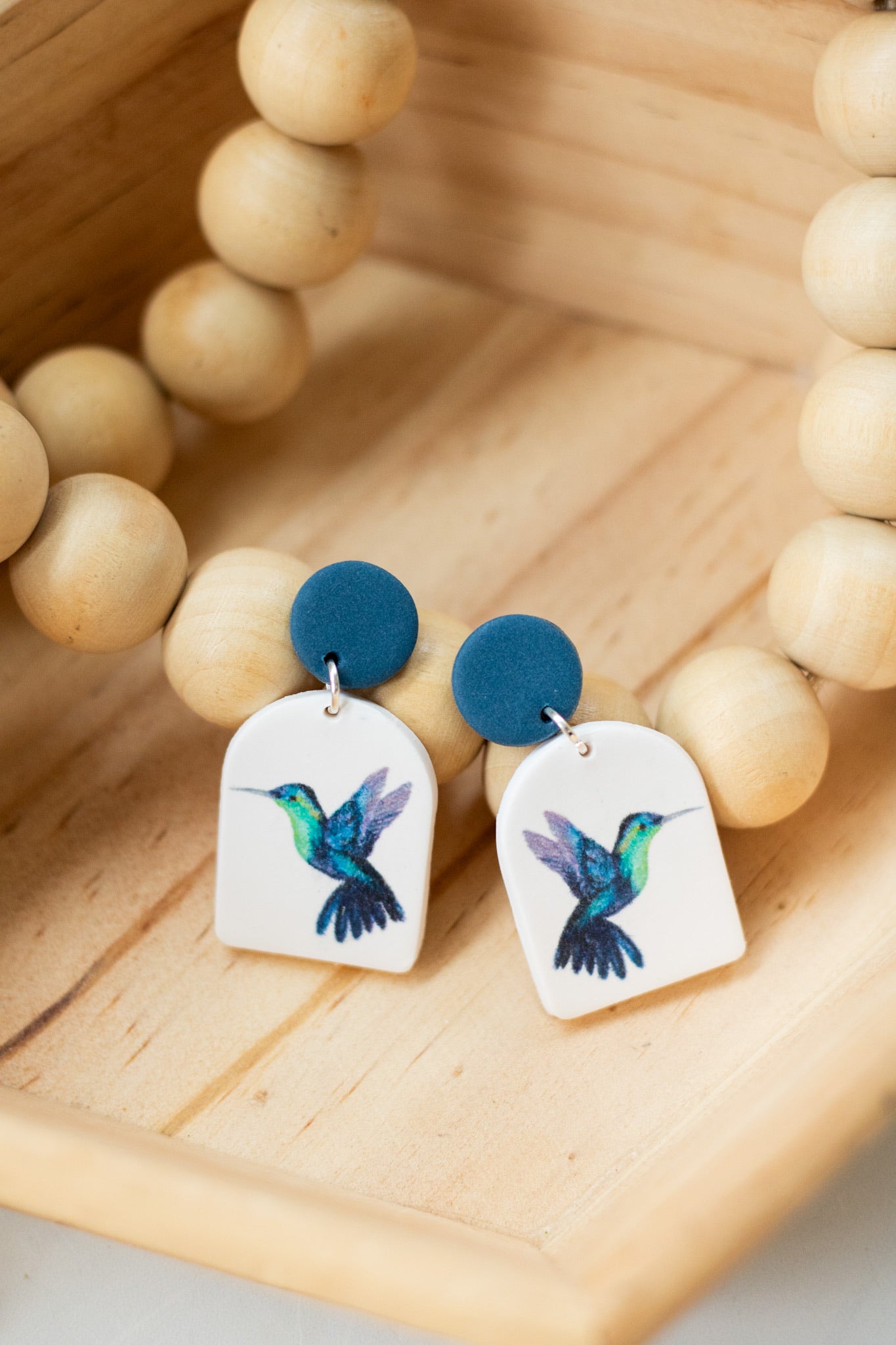 Navy Hummingbird Dangles