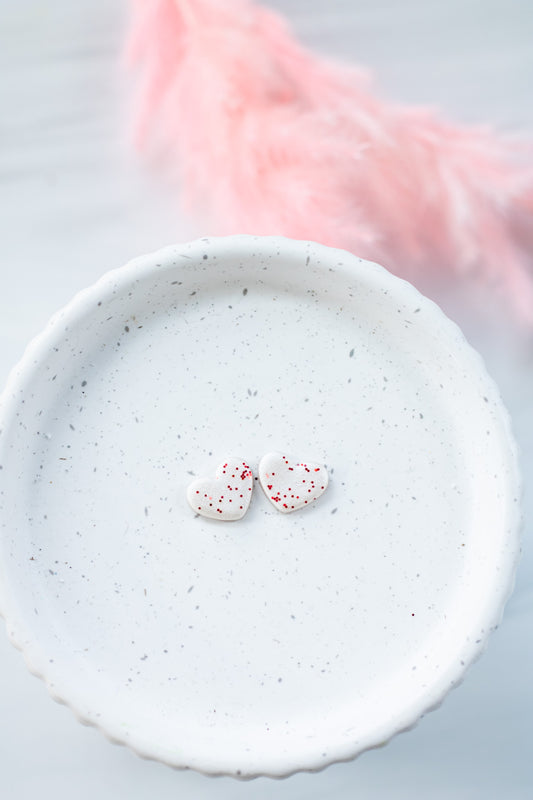 WS Pearl Glitter Heart Stud