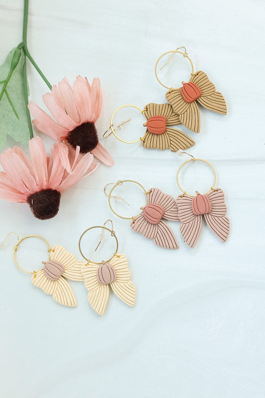 WS Pumpkin Flat Bow Dangles