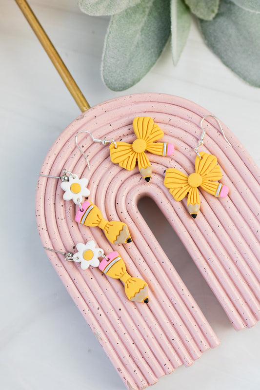 WS Pencil Button Bows/Bow Flower Pencil Collection