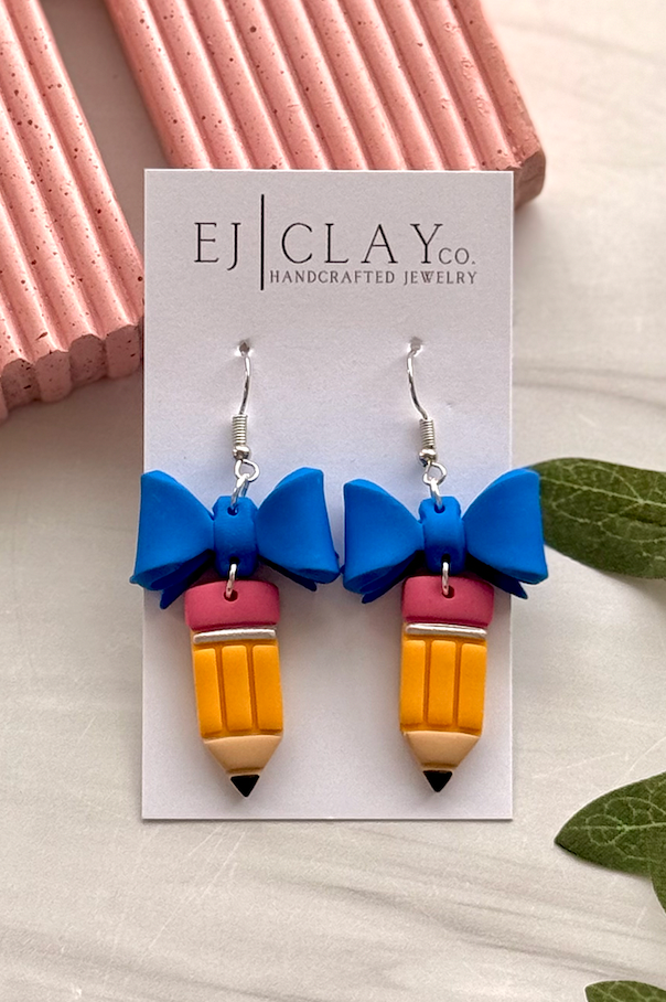 Teacher Pencil/Bow Dangles