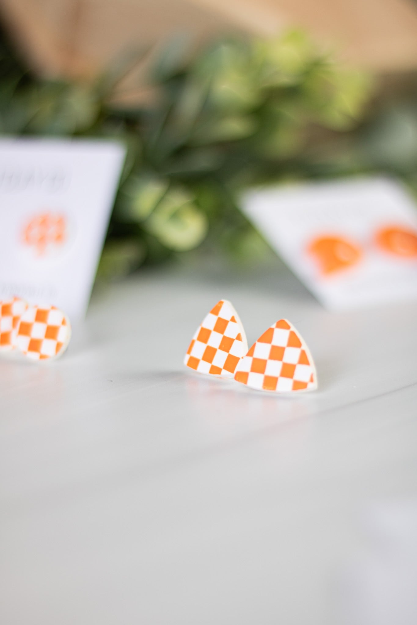 Checkered Orange and White Collection