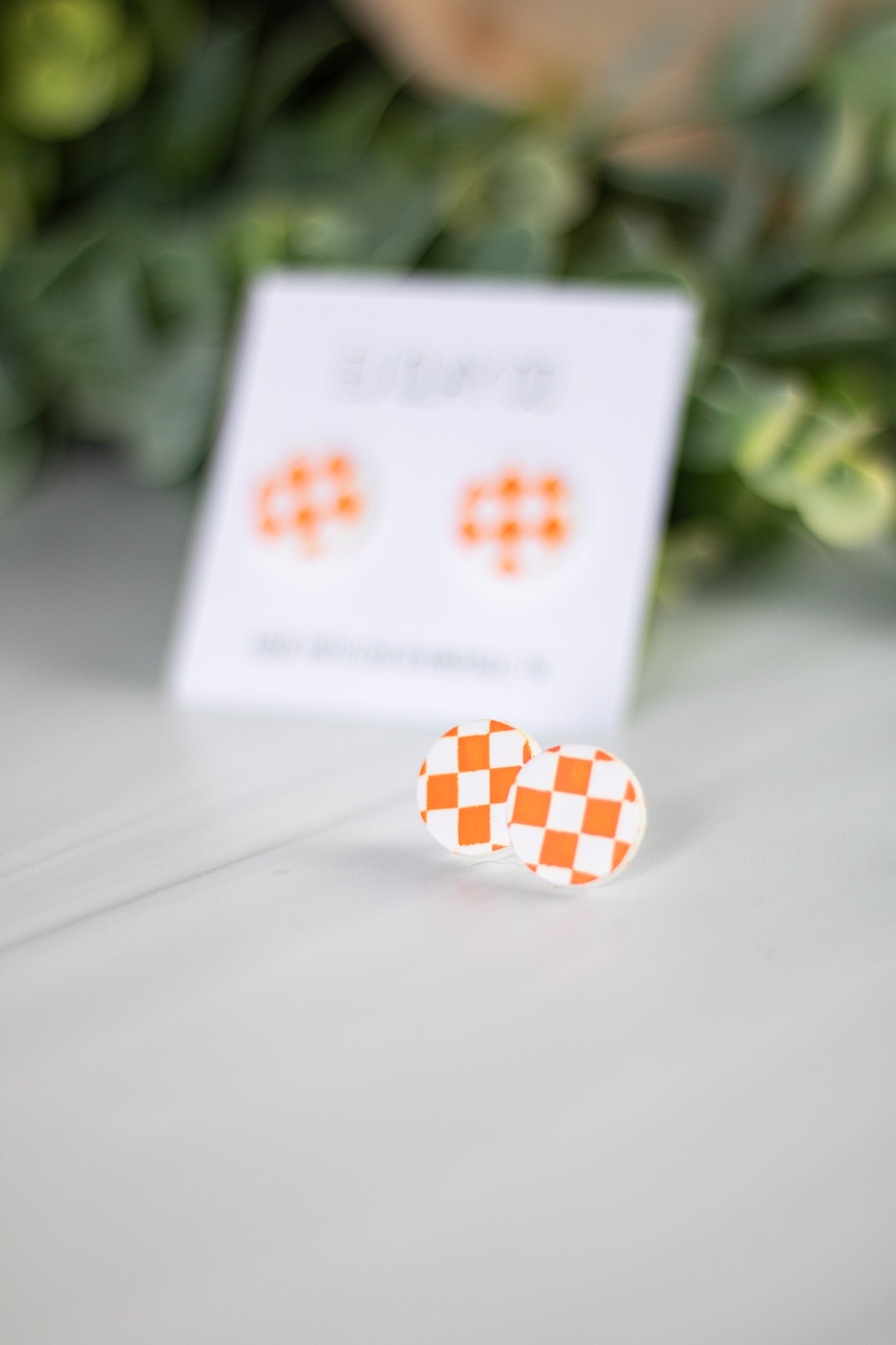 Checkered Orange and White Collection