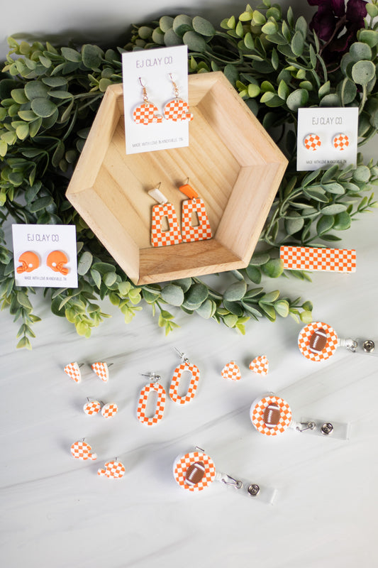 Checkered Orange and White Collection