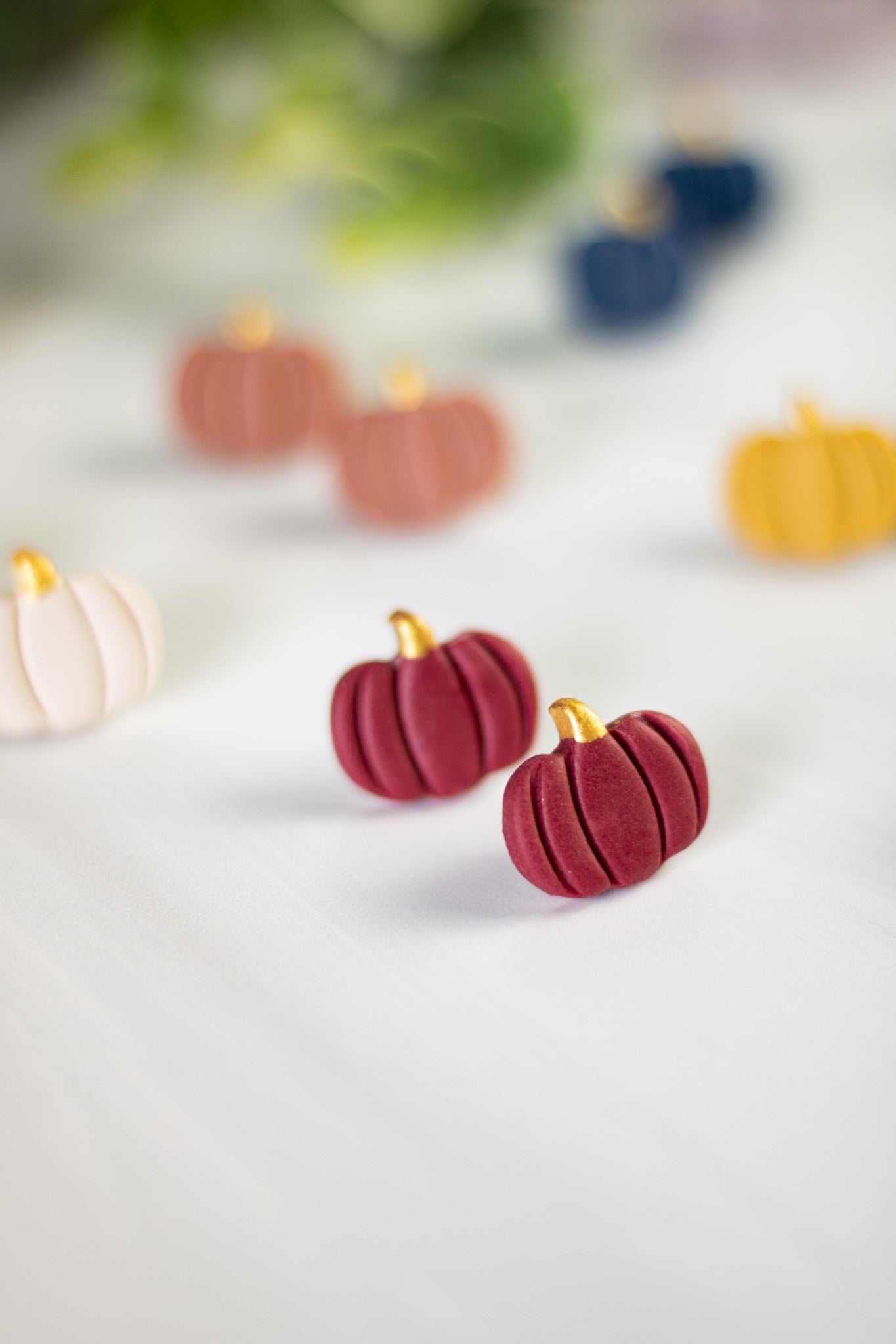 Gold Painted Pumpkin Studs