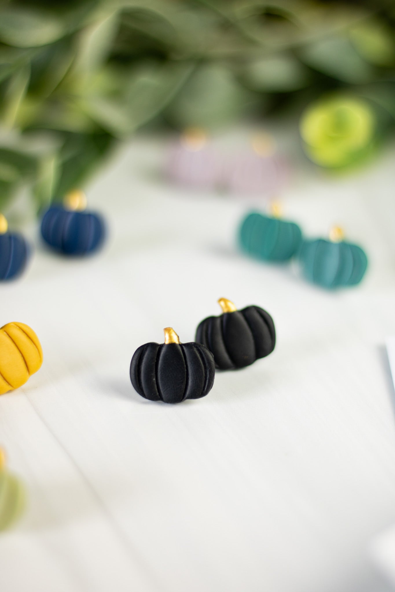 Gold Painted Pumpkin Studs