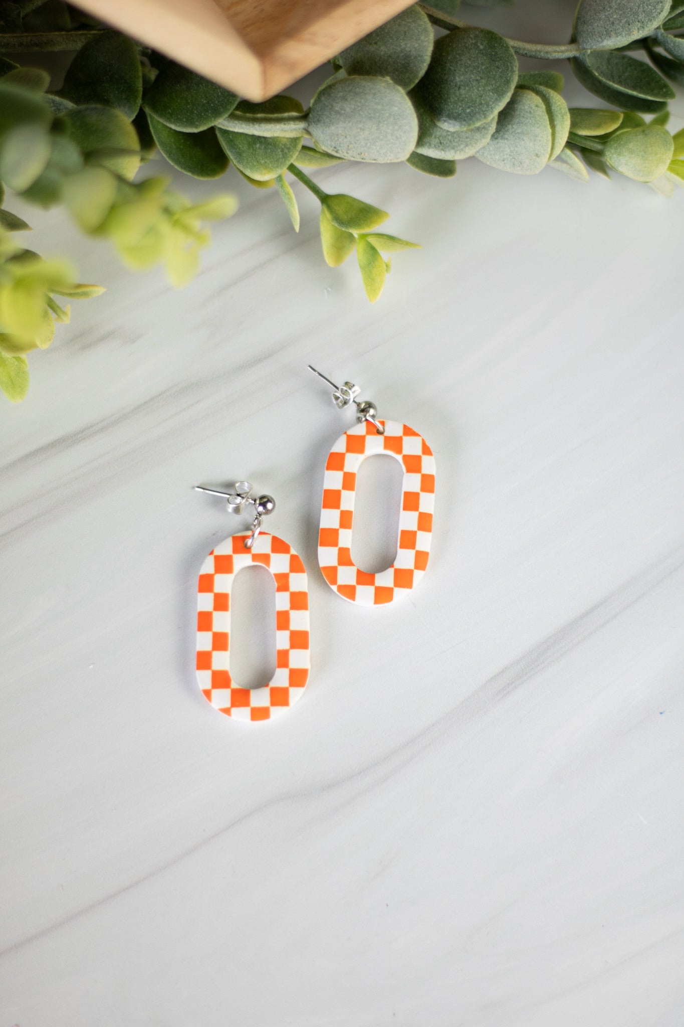 Checkered Orange and White Collection