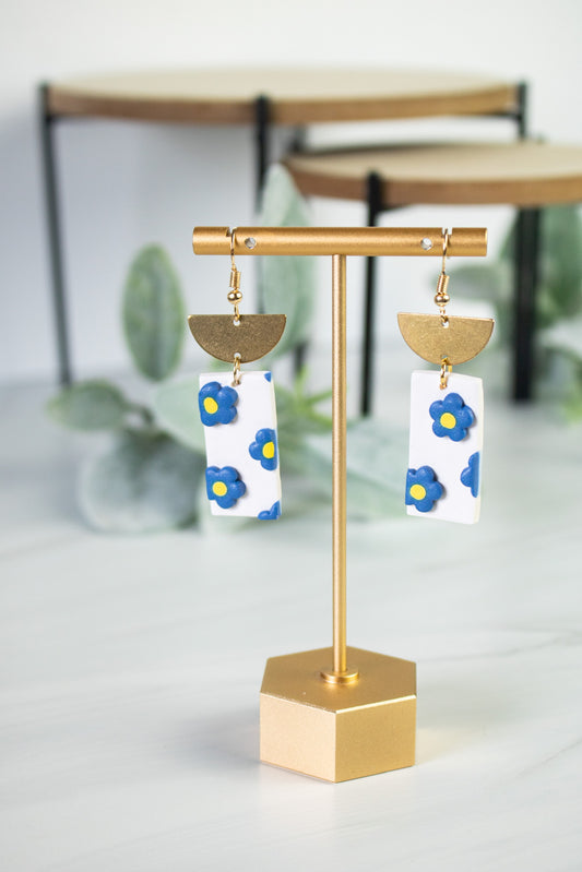 WS Brass Flower Bar Dangles
