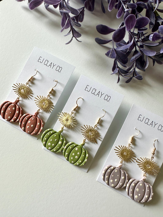 WS Polka Dot Pumpkin Dangles