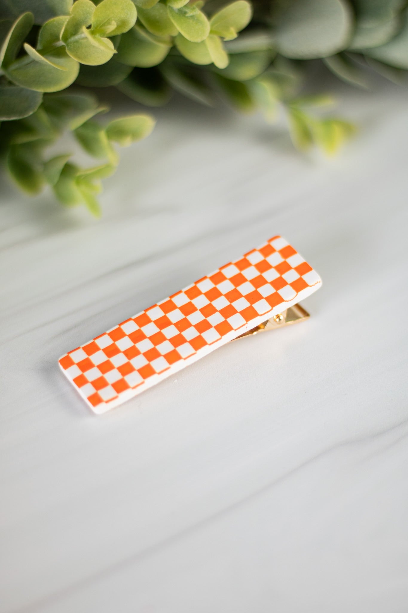 Checkered Orange and White Collection