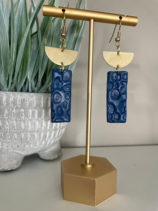 Ws Leopard Navy Brass Dangles