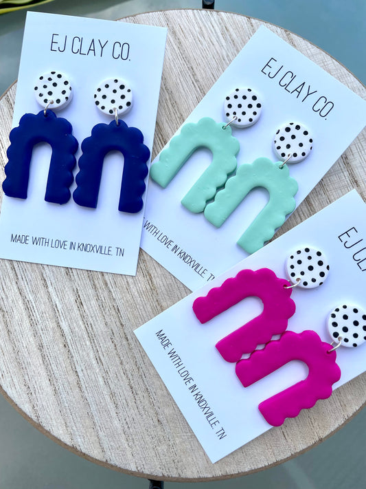 WS Polka Dot Scalloped Dangles