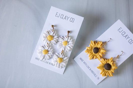 WS Double Daisy Dangles