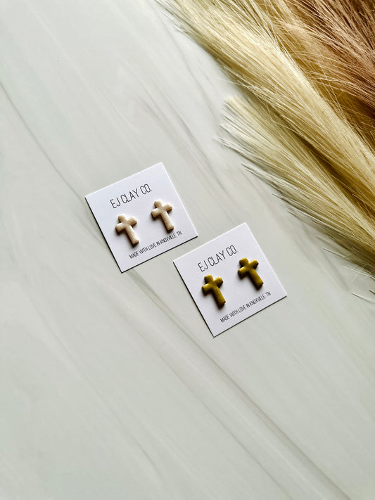 WS Small Cross Studs
