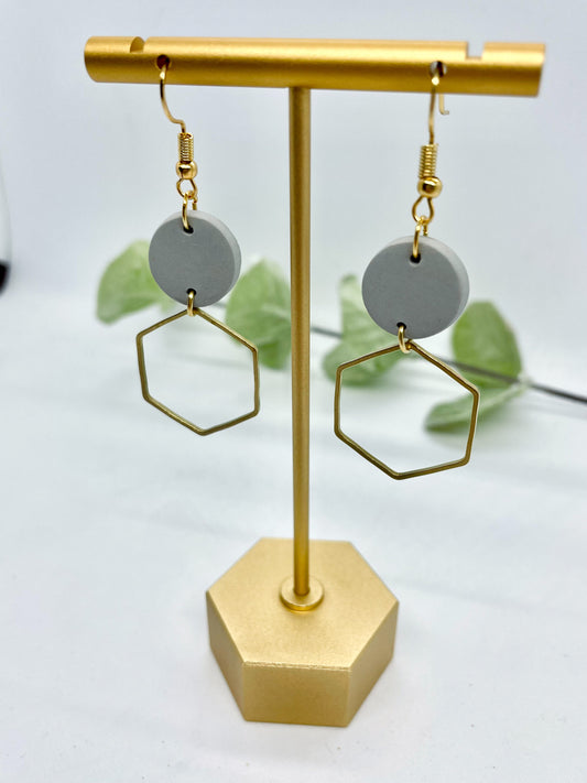 WS Gray Hexagon Dangles