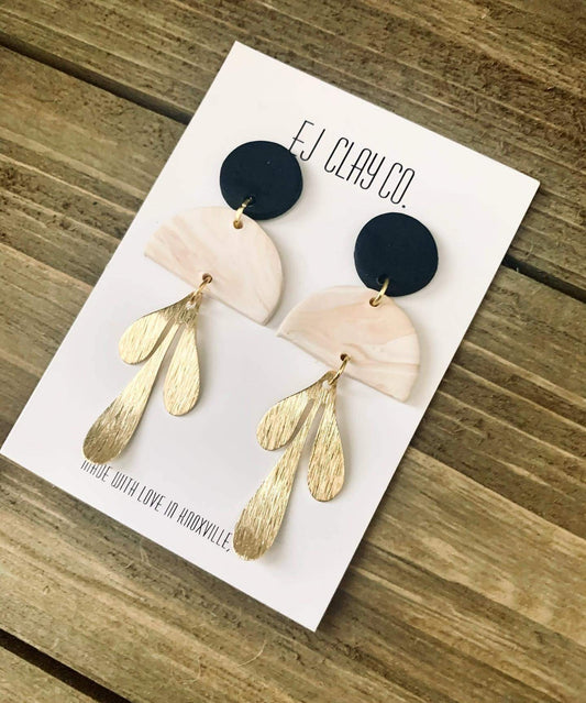 WS Marble Leaf Dangles