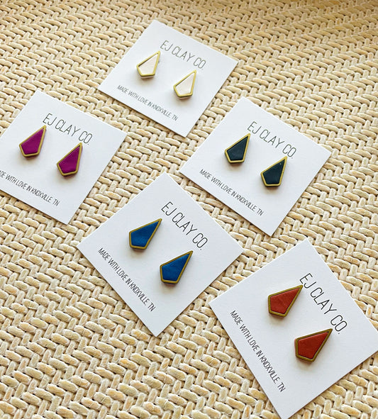 WS Brass Diamond Studs