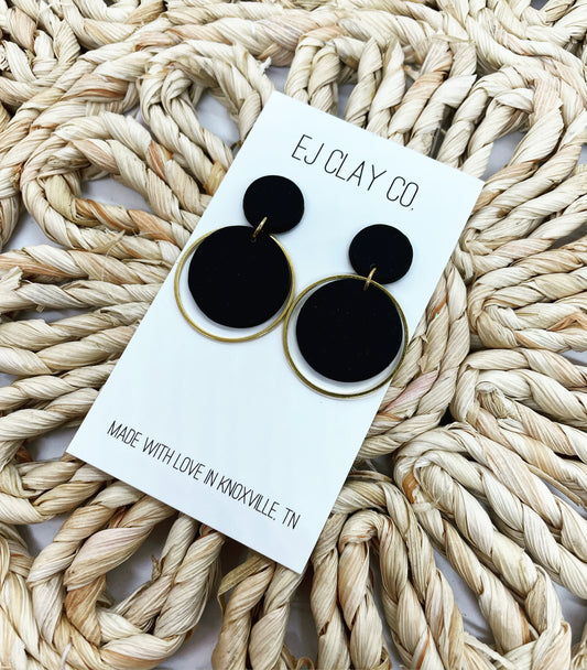 WS Black & Gold Hoops