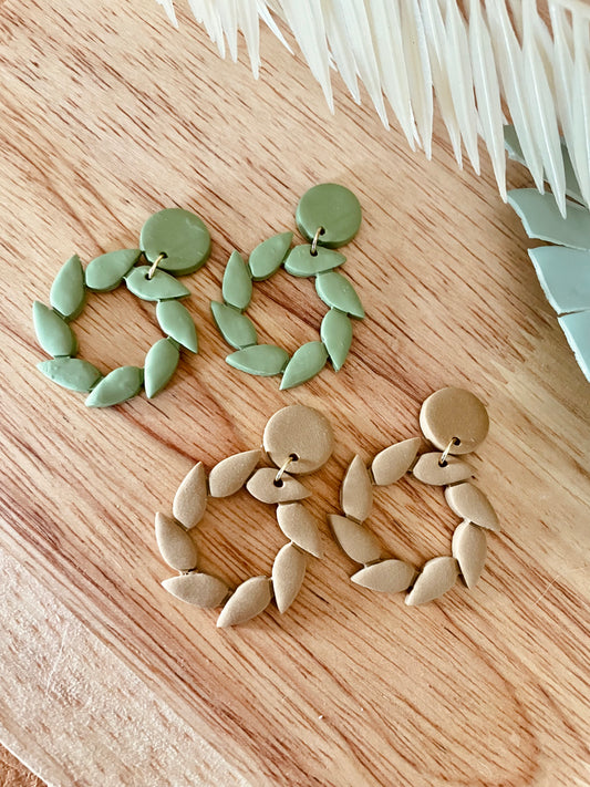 WS Leaf Hoop Dangles