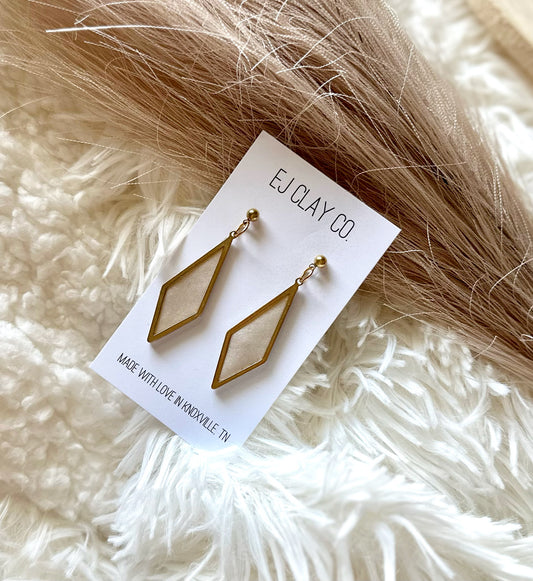 WS Brass Diamond Dangles