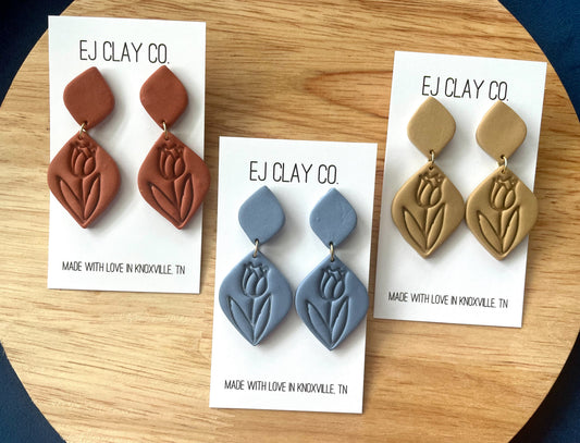 WS Flower Embossed Dangles