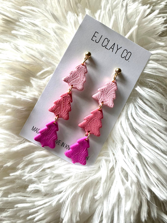 WS Pink Ombré Tree Dangles