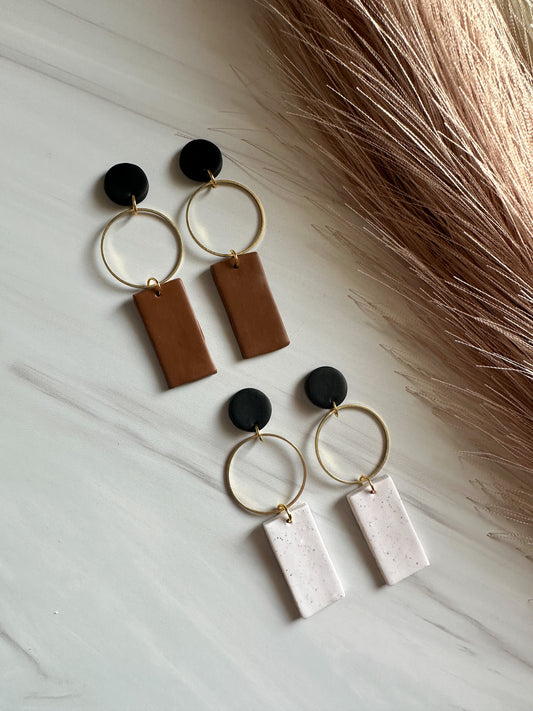 WS Rectangle Hoop Dangles