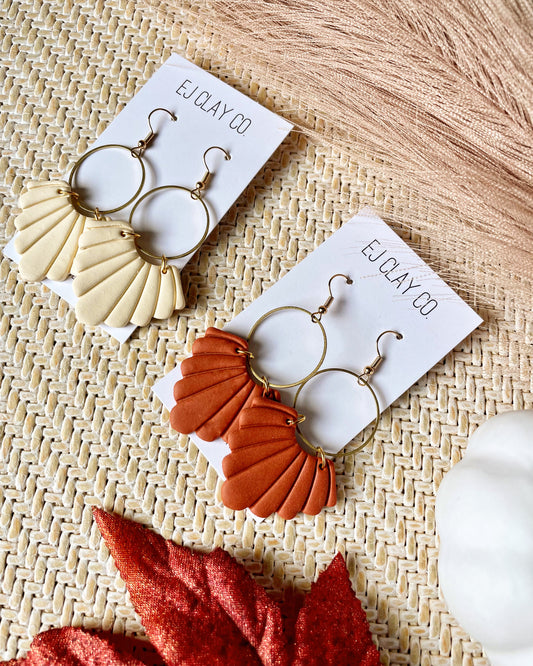 Fall Edit Scalloped Hoop Dangles