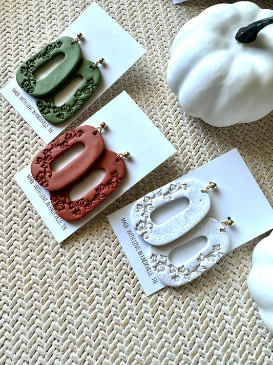 WS Large Floral Organic Dangles