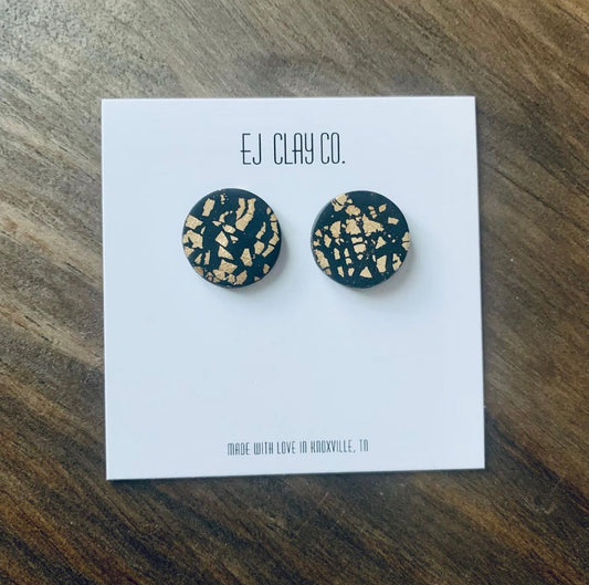 WS Large Gold Flaked/Black Studs