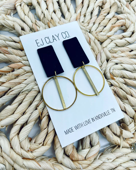 WS Gold Bar Hoops Dangle