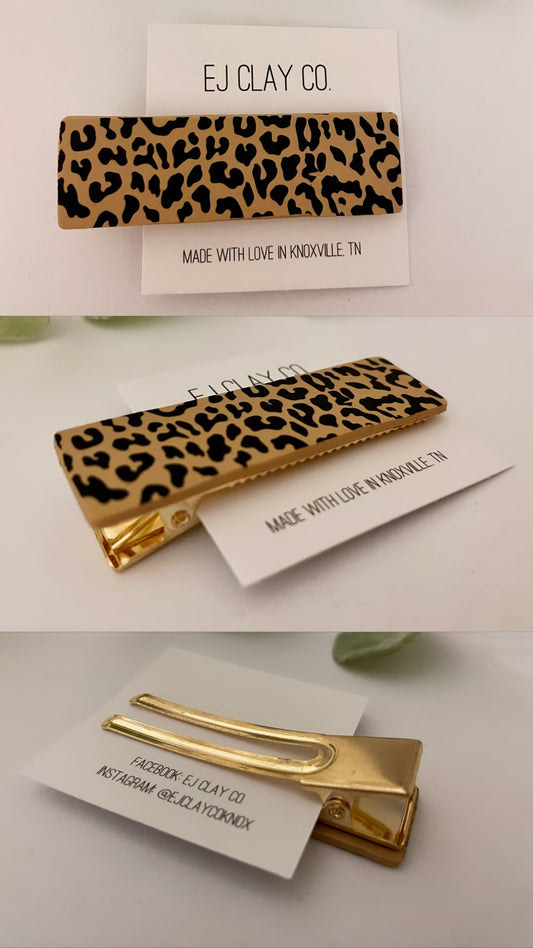 WS Large Leopard Barrette